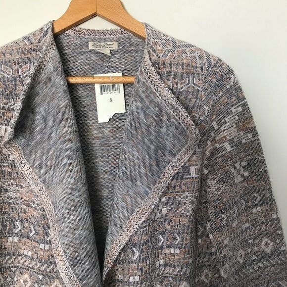 Lucky Brand Sz S Linen cotton blend cardigan grey - Picture 3 of 7